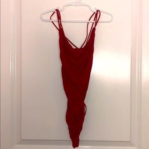 Strappy Sexy Red Body Suit